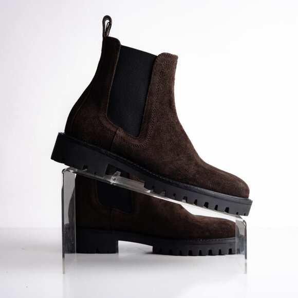 Massimo Dutti Womens Suede Ankle Boots Dark Brown US 6.5 EU 37 NWT 1104/450 - Picture 7 of 8